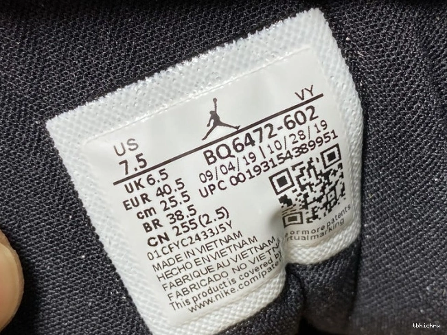 Reps TBK 1 Dirty Jordan BQ6472-602 Powder (W) Mid Air Iridescent 0818